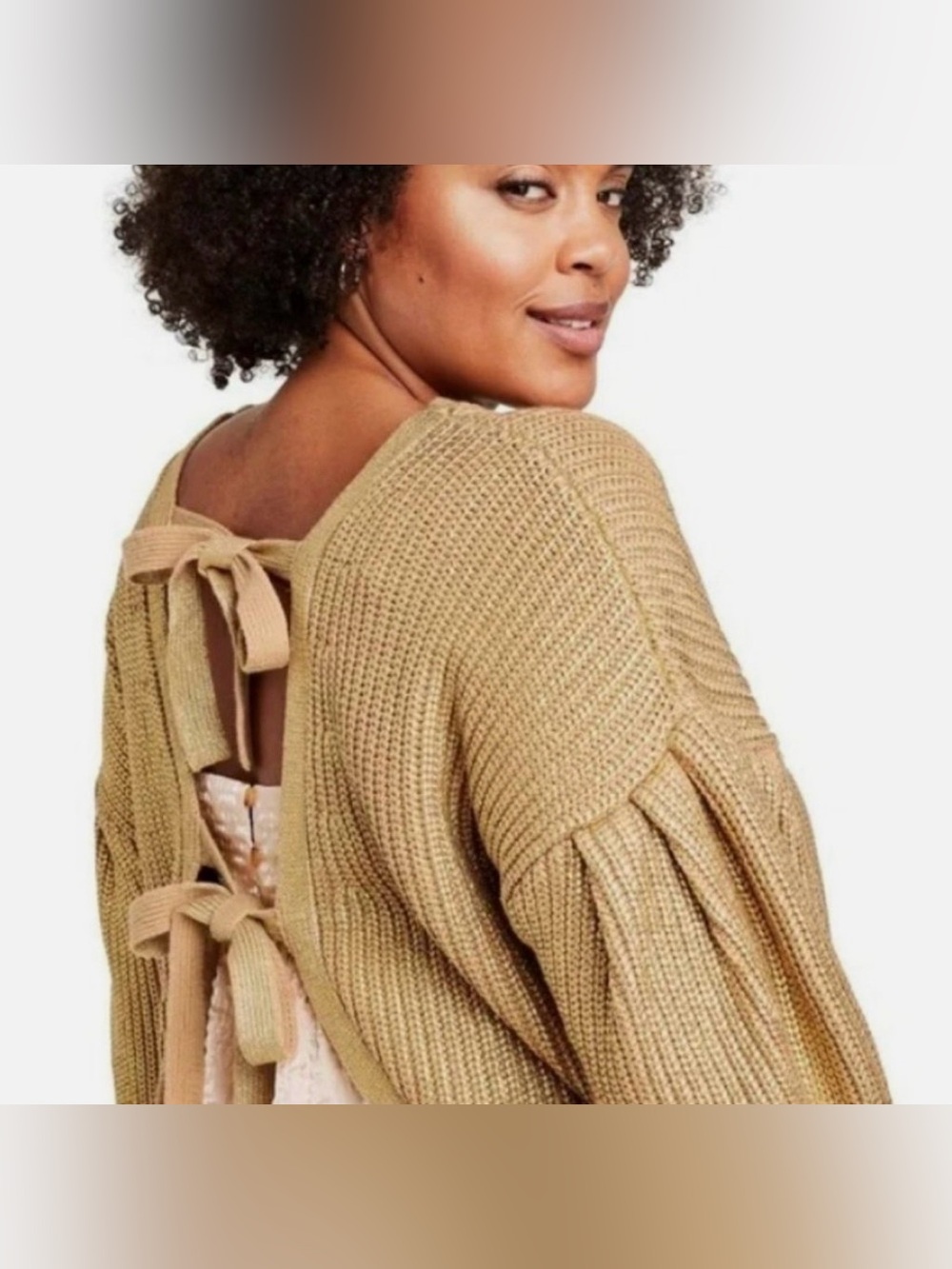 Kika Vargas x Target Gold Backless sweater with ties